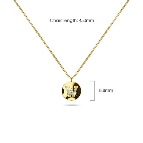 Solid 925 Sterling Silver Initial Alphabet Personalised Disc Necklace